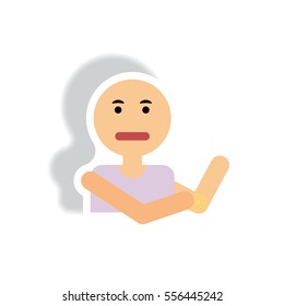 stylish icon in paper sticker style man joint pain