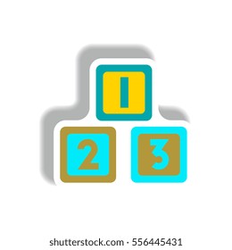 stylish icon in paper sticker style cubes toys