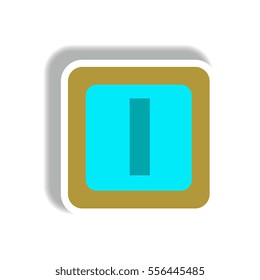 stylish icon in paper sticker style cube toy