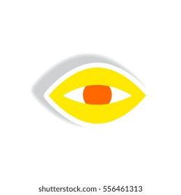 stylish icon in paper sticker style eye problems
