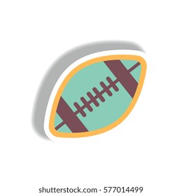 stylish icon in paper sticker style rugby ball