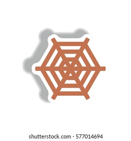 stylish icon in paper sticker style spider web