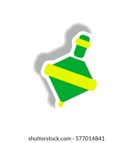 stylish icon in paper sticker style toy whirligig
