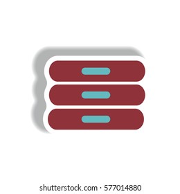 stylish icon in paper sticker style travel baggage