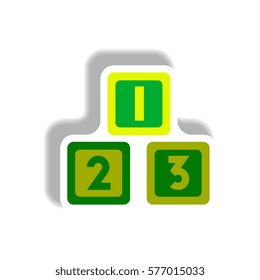 stylish icon in paper sticker style cubes toys