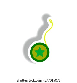 stylish icon in paper sticker style yo yo toy
