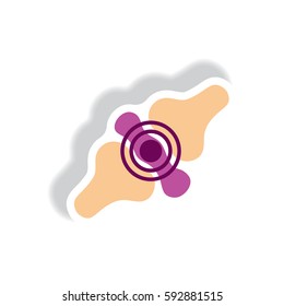 stylish icon in paper sticker style problems joints
