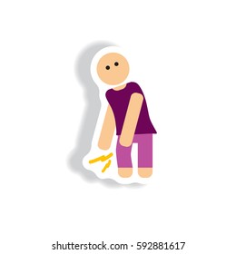 stylish icon in paper sticker style problems joints