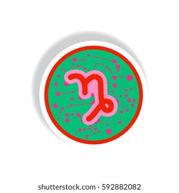 stylish icon in paper sticker style Zodiac signs Capricorn