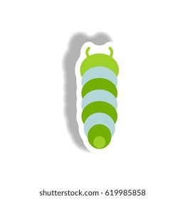 stylish icon in paper sticker style insect caterpillar