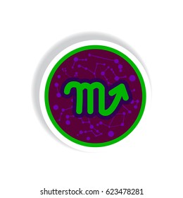 stylish icon in paper sticker style Zodiac signs Scorpio