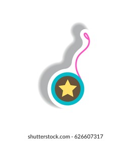 stylish icon in paper sticker style yo yo toy