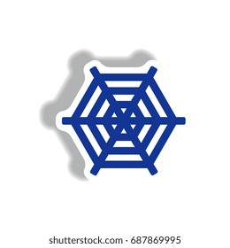 stylish icon in paper sticker style spider web