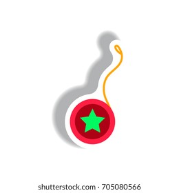 stylish icon in paper sticker style yo yo toy