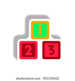 stylish icon in paper sticker style cubes toys