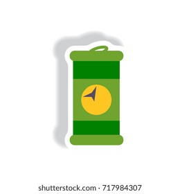 stylish icon in paper sticker style iron barrel