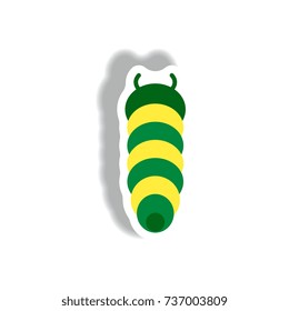 stylish icon in paper sticker style insect caterpillar