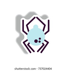 stylish icon in paper sticker style spider insect