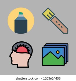 stylish icon set. vector set about belt, gallery, headache and highlighter icons set.