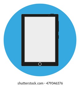 stylish icon tablet on a blue background. vector illustration