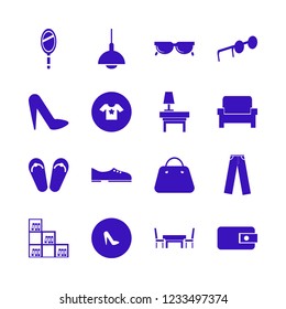 stylish icon. stylish vector icons set chandelier, sunglasses, beach sneakers and t shirt star