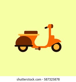 stylish icon of vespa in flat style retro motorbike