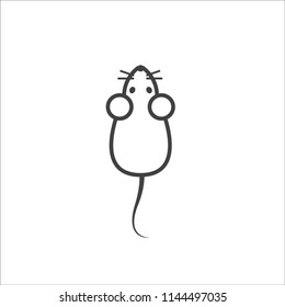 Stylish icon of a white mouse for web and print
