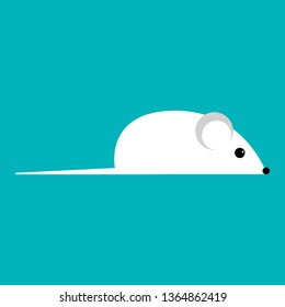 Stylish icon of a white mouse for web and print.