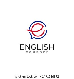 stylish & iconic logo for english Courses online.