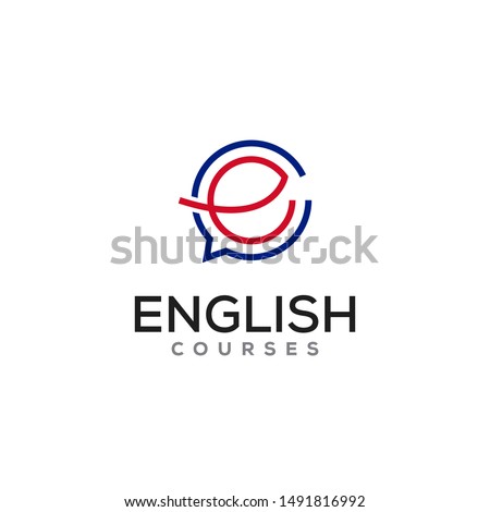 stylish & iconic logo for english Courses online.