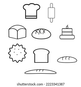 stylish icons about bread and cuisine