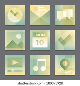 Stylish icons with unusual design. 