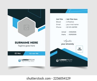 Plantilla de diseño de tarjeta de identificación con estilo, diseño de tarjeta de identificación, vector, tarjeta de identidad profesional