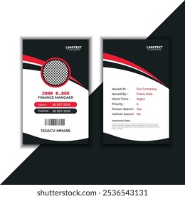Elegante Plantilla de tarjeta de identificación con detalles naranjas