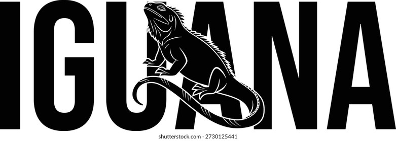 Stylish Iguana Graphic Design: Bold Typography and Reptile Illustration for Modern Branding and Unique Visual Identity Concepts