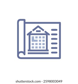 A stylish illustration of a building code icon, suitable for regulatory and compliance professionals.
