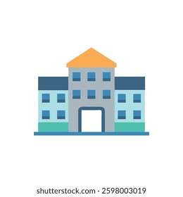 A stylish illustration of a building icon, suitable for construction and architectural professionals.
