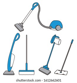 Stylish illustration of cleaning tools