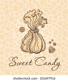 Stylish illustration for confectionery. Sweet Candy.