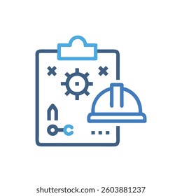 A stylish illustration of a construction strategy icon, perfect for project management.