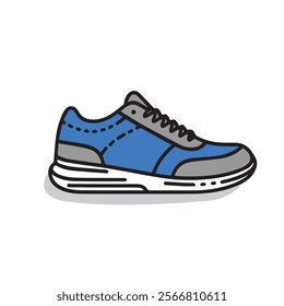 Stylish illustration of gray-blue shoes with a modern and sleek design. Perfect for fashion projects, branding, or creative visuals. High-quality and versatile digital artwork.