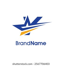 Stylish Illustration logo design Initial Y Combine with motion star in two color. Logo can use for any industry and work as well in small size.