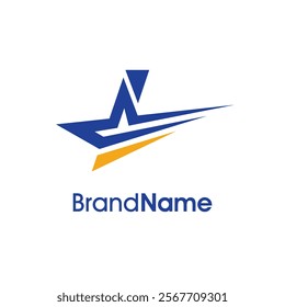 Stylish Illustration logo design Initial I Combine with motion star in two color. Logo can use for any industry and work as well in small size.
