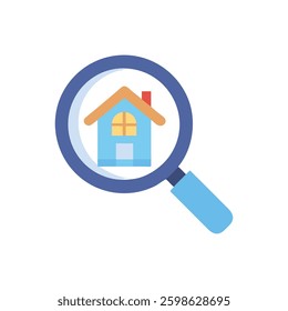 A stylish illustration of a property search icon, perfect for real estate listings.