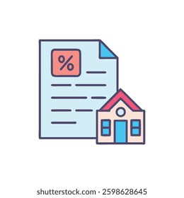 A stylish illustration of a property tax form icon, perfect for financial documentation.