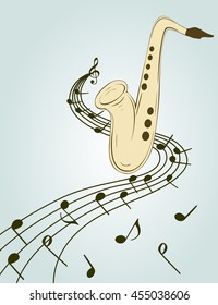 Stylish illustration of saxophone