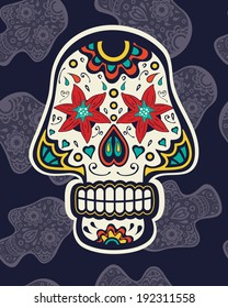 Stylish illustration of sugar skull