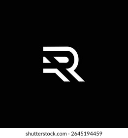 A stylish and impactful logo design featuring the letter 'R' in a clean and geometric style. Ideal for branding and corporate identity projects seeking a modern and sophisticated aesthetic.