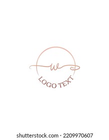 A stylish and incredibly elegant script font W vector logo template