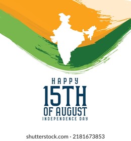 stylish independence day background with map of india